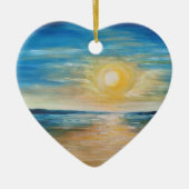 Sonnenaufgang im Meer Sonnenuntergang strahlende S Keramik Ornament (Vorne)