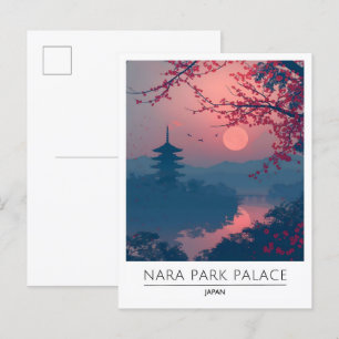 Sonnenaufgang im Nara Park Palace Japan Reise Postkarte