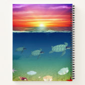 Sonnenaufgang im Ozean, Meeresschildkröten und Mus Notizblock (Rückseite)