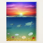 Sonnenaufgang im Ozean, Schwimmschildkröten und Mu Planer (Rückseite)