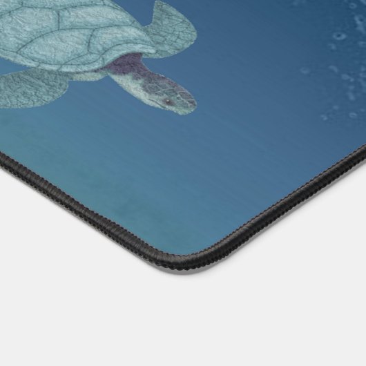 Sonnenaufgang im Ozean und schwimmende Meeresschil Schreibtischunterlage (Ecke)