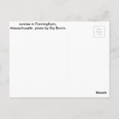 Sonnenaufgang im Schinken, Massachusetts Postkarte (Rückseite)