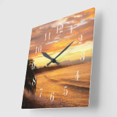 Sonnenaufgang im tropischen Strand Quadratische Wanduhr (Winkel)