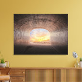 Sonnenaufgang im Tunnel Leinwanddruck (Insitu (Wohnzimmer))