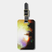 Sonnenaufgang im Wald Gepäckanhänger (Vorderseite vertikal)