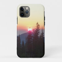 Sonnenaufgang im Wald in den Rocky Mountains