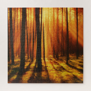 Sonnenaufgang im Wald Puzzle