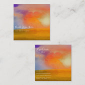 Sonnenaufgang im Wasser über goldenes Feld Quadratische Visitenkarte (Vorne/Hinten)