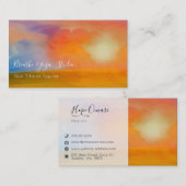Sonnenaufgang im Wasser über goldenes Feld Visitenkarte (Vorne/Hinten)