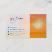 Sonnenaufgang im Wasser über goldenes Feld Visitenkarte (Rückseite)