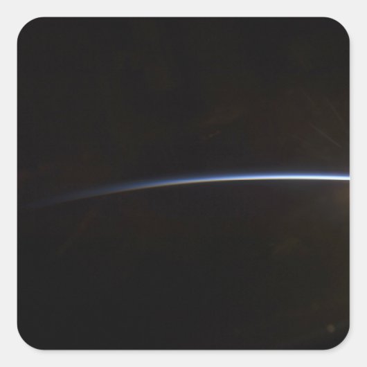 Sonnenaufgang im Weltraum Quadratischer Aufkleber (Vorderseite)
