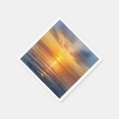 Sonnenaufgang in Aquarellen über ruhiges Meer Serviette (Ecke)