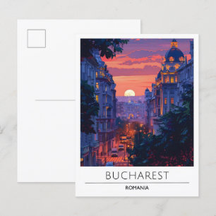 Sonnenaufgang in Bukarest - Rumänien Postkarte