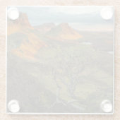 Sonnenaufgang in den Bergen von Quiraing auf Skye, Glasuntersetzer (Rückseite)