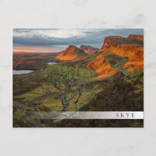 Sonnenaufgang in den Bergen von Quiraing auf Skye, Postkarte (Vorderseite)