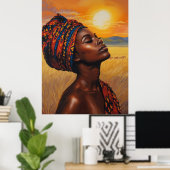 Sonnenaufgang in den Serengeti Poster (Heimbüro)