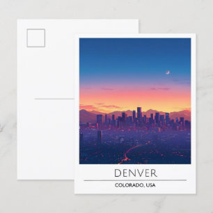 Sonnenaufgang in Denver Colorado USA Reise Postkarte