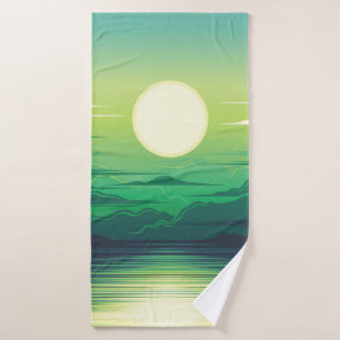 Sonnenaufgang in der Seemaschine, Kleidung, Kunst, Badehandtuch