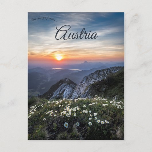 Sonnenaufgang in Ebensee Österreich Postkarte (Vorderseite)