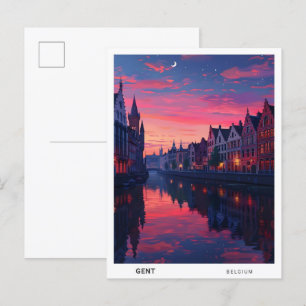 Sonnenaufgang in Gent Belgien Reise Postkarte