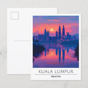 Sonnenaufgang in Kuala Lumpur Malaysia Reise Postkarte