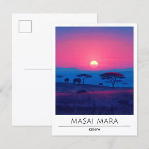 Sonnenaufgang in Masai Mara Kenya Reisen Postkarte