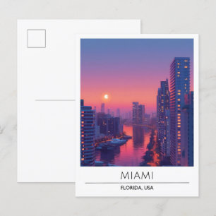 Sonnenaufgang in Miami Florida USA Reise  Postkarte