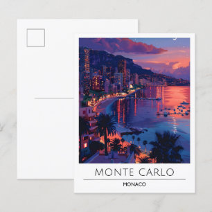 Sonnenaufgang in Monte Carlo Monaco Reise Postkarte