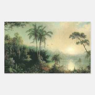 Sonnenaufgang in Nicaragua, Gemälde von M.J. Heade Rechteckiger Aufkleber