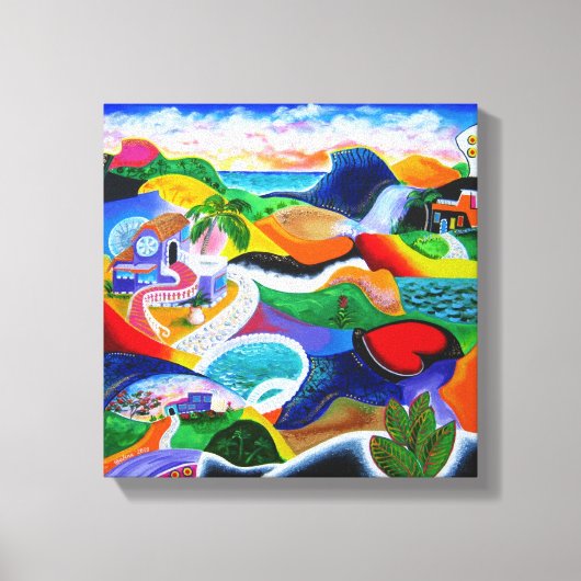 Sonnenaufgang in Puerto Rico Leinwanddruck (Vorderseite)