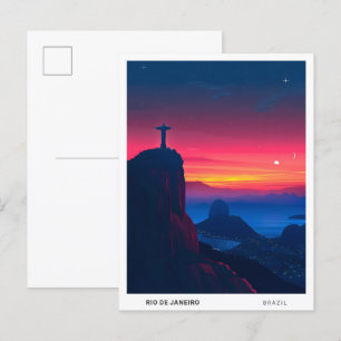 Sonnenaufgang in Rio de Janeiro Brasilien Reise Postkarte