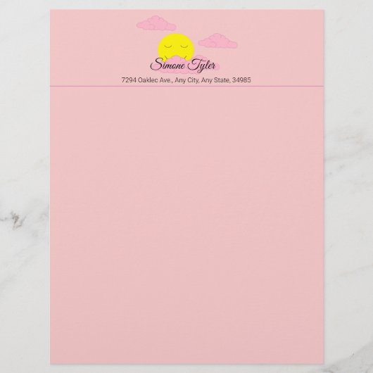 Sonnenaufgang in Rosa, Hazy Sky II Briefbogen (Vorderseite)