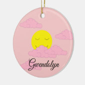 Sonnenaufgang in Rosa, Hazy Sky II Keramik Ornament (Links)