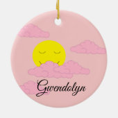 Sonnenaufgang in Rosa, Hazy Sky II Keramik Ornament (Hinten)