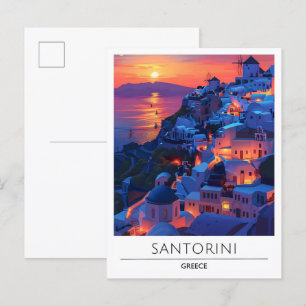 Sonnenaufgang in Santorini Griechenland Reise Postkarte