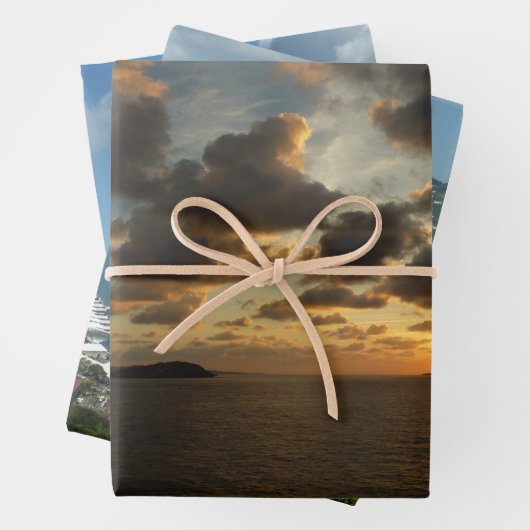 Sonnenaufgang in St. Thomas I. US-Jungfrau Geschenkpapier Set (Beispiel)