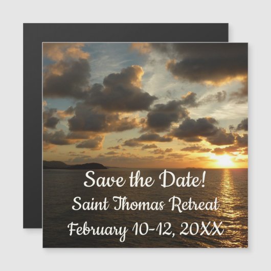 Sonnenaufgang in St. Thomas I. US-Jungfrau Magnetkarte (Vorne/Hinten)