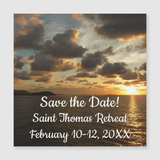 Sonnenaufgang in St. Thomas I. US-Jungfrau Magnetkarte (Vorderseite)