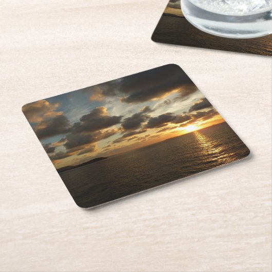 Sonnenaufgang in St. Thomas I. US-Jungfrau Rechteckiger Pappuntersetzer (angewinkelt)