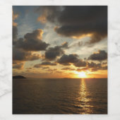 Sonnenaufgang in St. Thomas I. US-Jungfrau Weinetikett (Einzelnes Label)