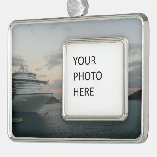 Sonnenaufgang in St. Thomas II Kreuzfahrt Seascape Rahmen-Ornament Silber (Links)