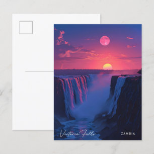 Sonnenaufgang in Victoria Falls Sambia Vintage Rei Postkarte
