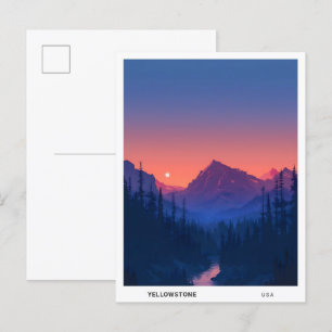 Sonnenaufgang in Yellowstone USA Reise Postkarte