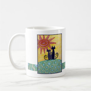 Sonnenaufgang-Katzen-Tasse Kaffeetasse