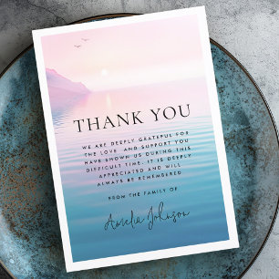 Sonnenaufgang Klippe und Vogelbeerdigung Beileid Dankeskarte