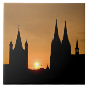 Sonnenaufgang Kölns, Deutschland Fliese