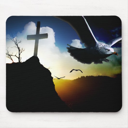Sonnenaufgang-Kreuz Mousepad (Vorne)
