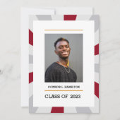 Sonnenaufgang | Krimson und Grauer Foto Abschluss Einladung (Vorderseite)