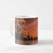 Sonnenaufgang Landschaft mit See und Deers-51207 Kaffeetasse (Vorderseite Links)