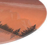 Sonnenaufgang Landschaft mit See und Deers-51207 Schneidebrett (Ecke)